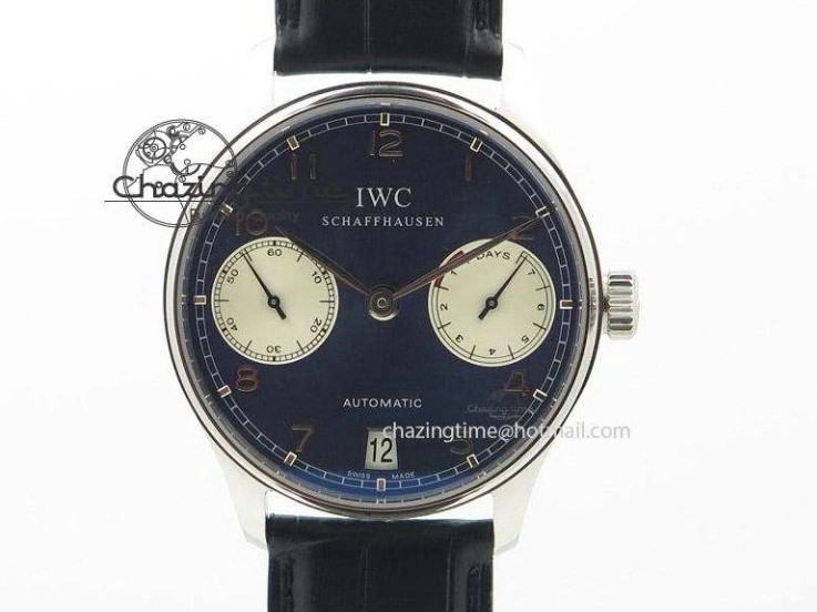 MIROTIME 0319 Unique Portuguese IW3714 Diam ZF V2 1:1 Best Edition Gray Dial On Brown Leather Strap A79350 (Slim Movement) 7250